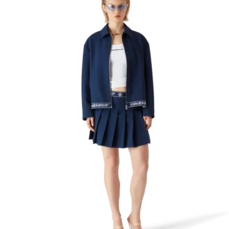 Veste de costume en laine bleu marine