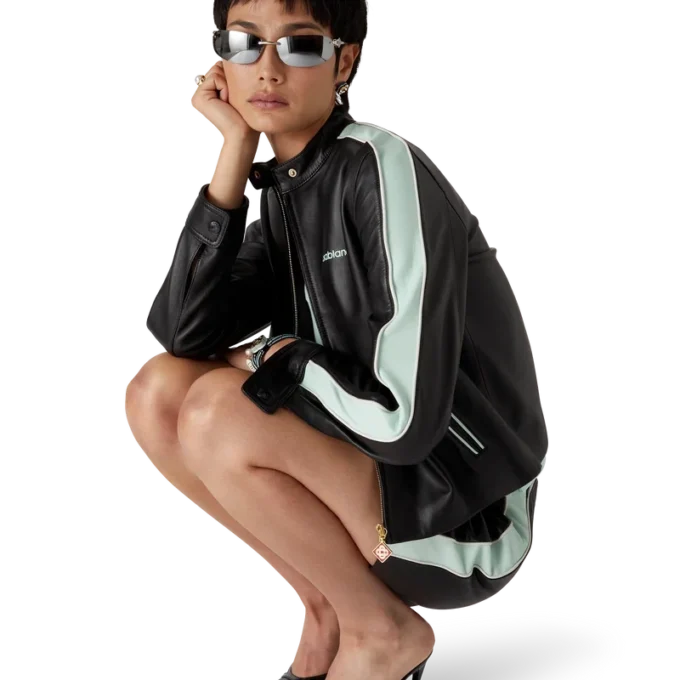 Veste de course en cuir