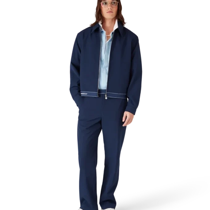 Veste de sport en laine bleu marine
