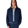Veste de sport en laine bleu marine