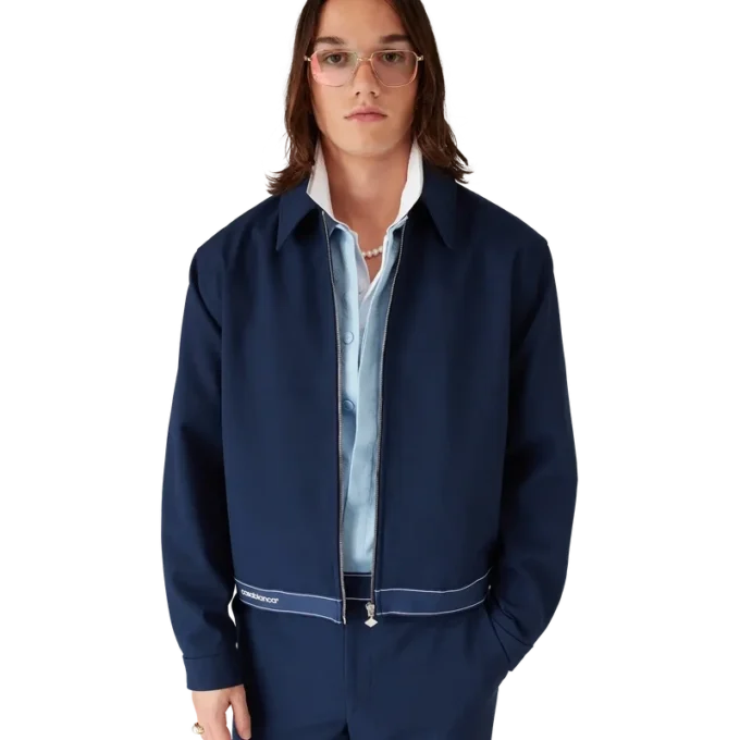 Veste de sport en laine bleu marine
