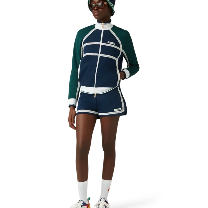 Veste de survêtement à bandes en maille