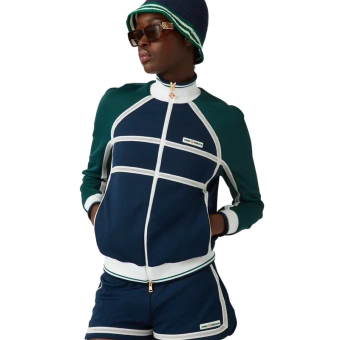 Veste de survêtement à bandes en maille