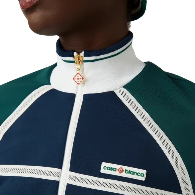 Veste de survêtement à bandes en maille