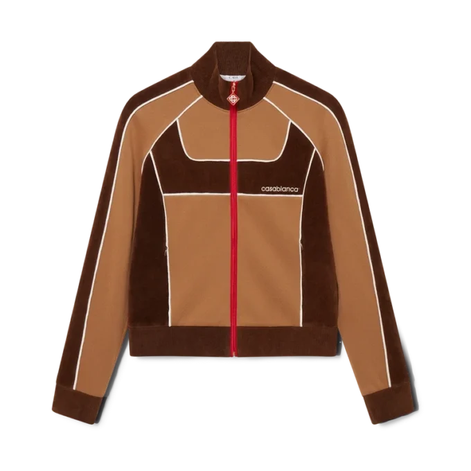 Veste de survêtement à empiècements en chenille