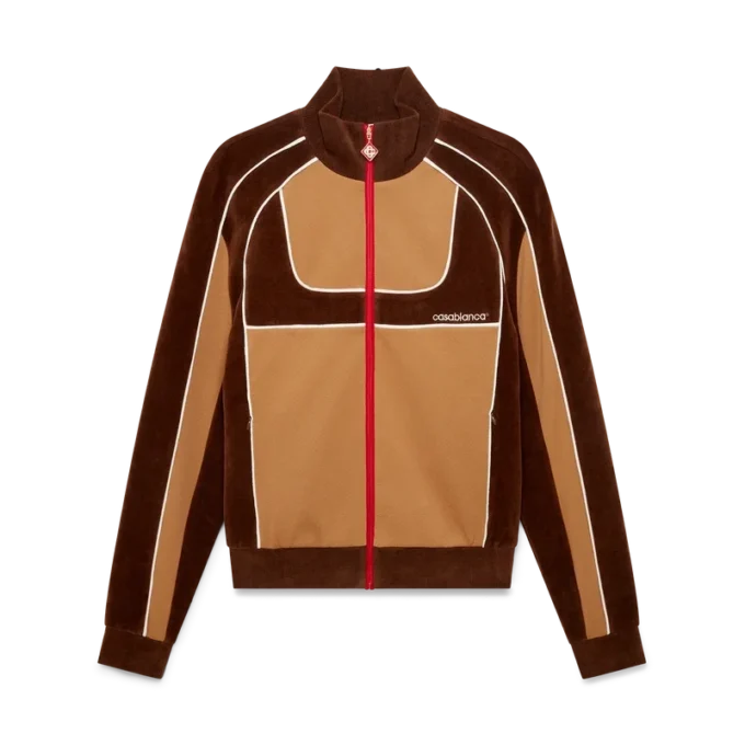 Veste de survêtement à empiècements en chenille