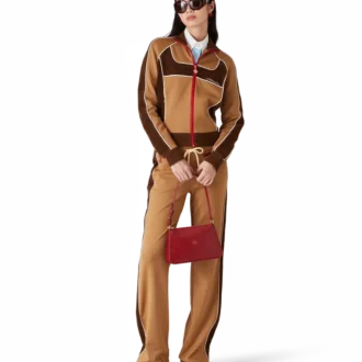 Veste de survêtement à empiècements en chenille