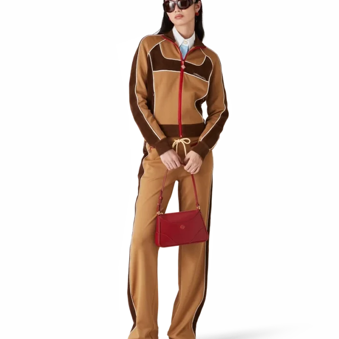 Veste de survêtement à empiècements en chenille