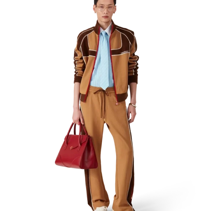 Veste de survêtement à empiècements en chenille