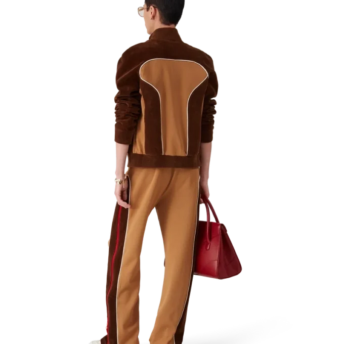 Veste de survêtement à empiècements en chenille