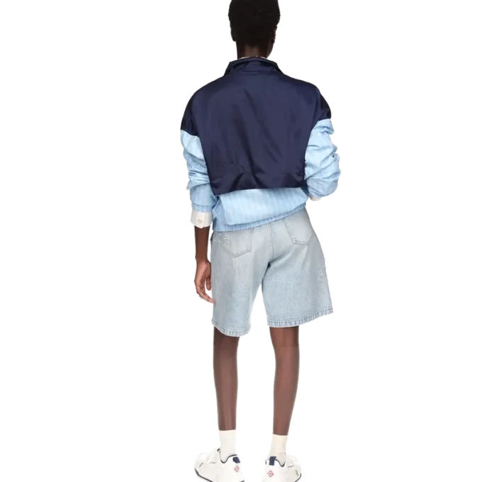 Veste de survêtement en nylon à fines rayures