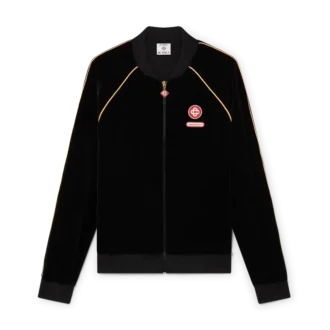 Veste de survêtement en velours à passepoil dégradé