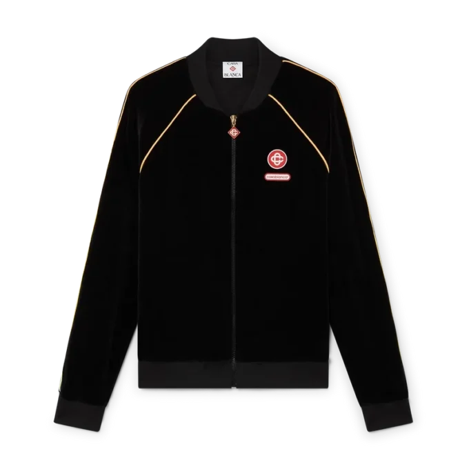 Veste de survêtement en velours à passepoil dégradé