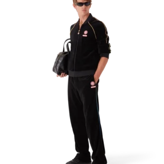 Veste de survêtement en velours à passepoil dégradé