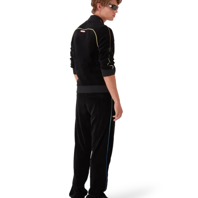 Veste de survêtement en velours à passepoil dégradé