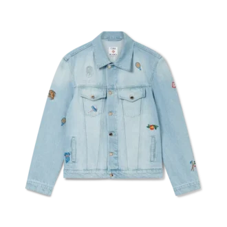 Veste en denim à motif brodé