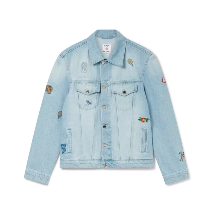 Veste en denim à motif brodé Veste en denim à motif brodé
