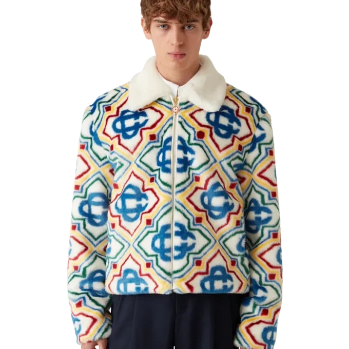 Veste en fausse fourrure jacquard