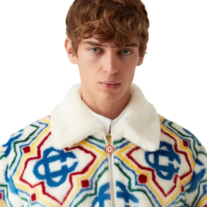 Veste en fausse fourrure jacquard