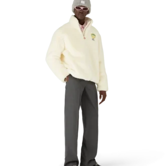 Veste en fausse fourrure Tennis Mascot à fermeture éclair quart de longueur