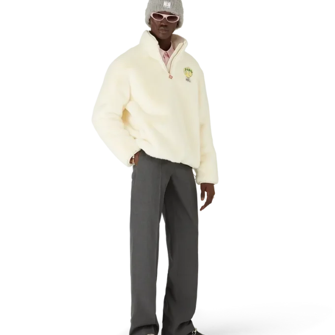 Veste en fausse fourrure Tennis Mascot à fermeture éclair quart de longueur