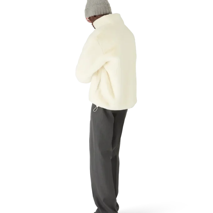 Veste en fausse fourrure Tennis Mascot à fermeture éclair quart de longueur