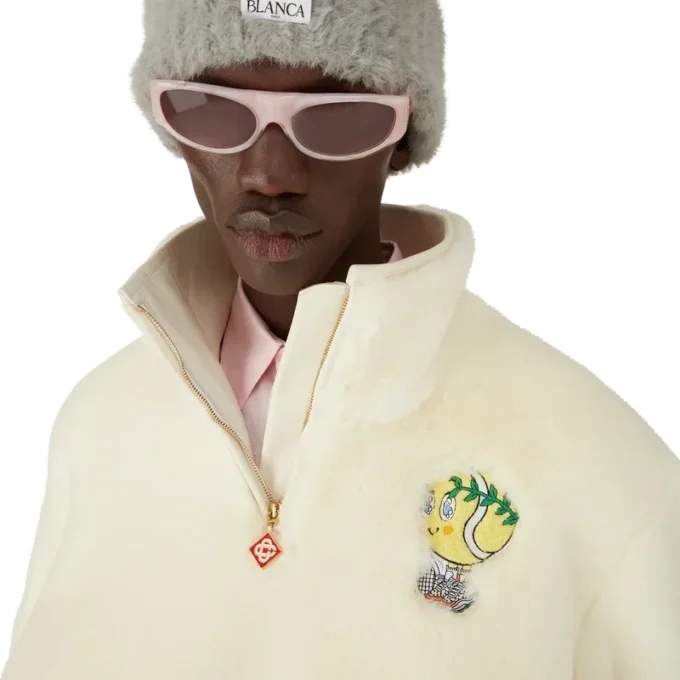 Veste en fausse fourrure Tennis Mascot à fermeture éclair quart de longueur