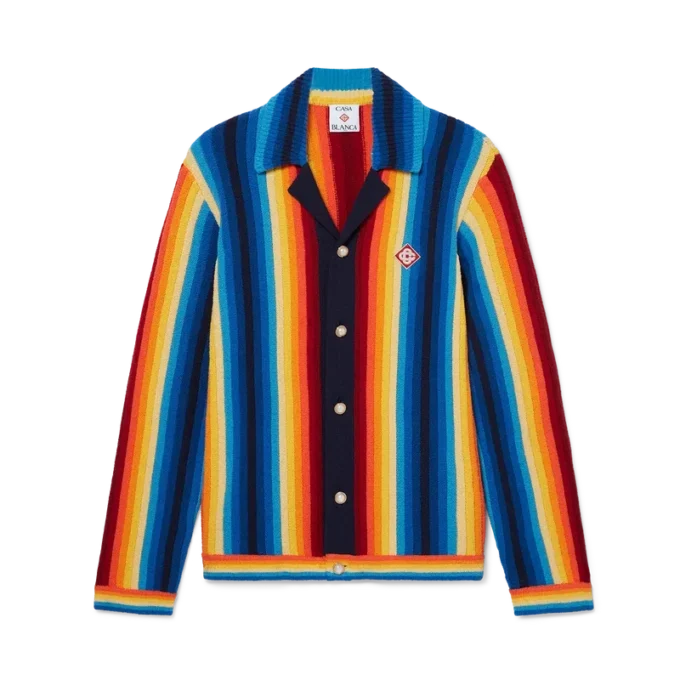 Veste en tissu éponge à rayures dégradées