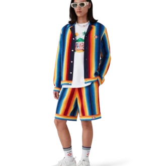 Veste en tissu éponge à rayures dégradées