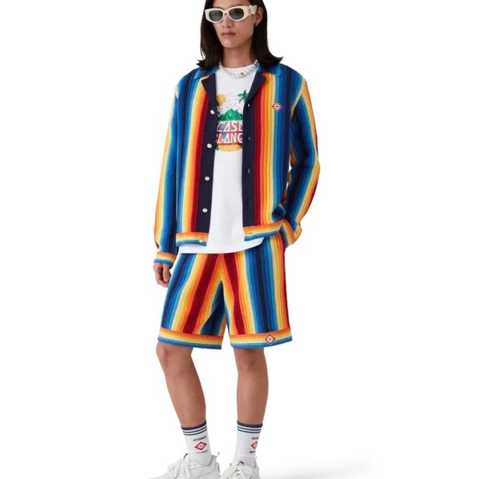 Veste en tissu éponge à rayures dégradées