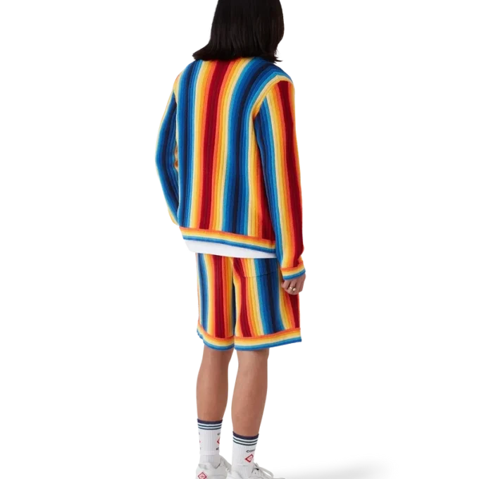 Veste en tissu éponge à rayures dégradées