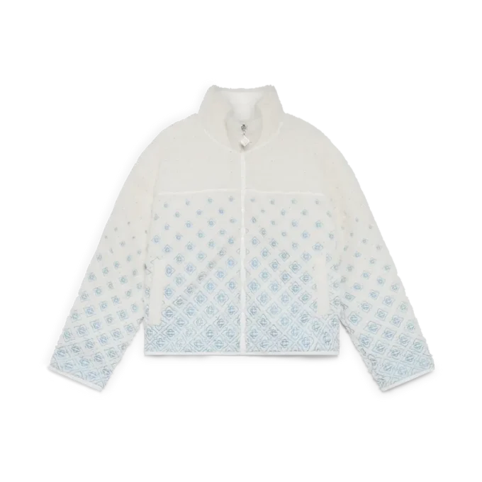 Veste polaire courte à monogramme brodé dégradé Veste polaire courte à monogramme brodé dégradé