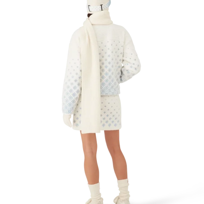 Veste polaire courte à monogramme brodé dégradé Veste polaire courte à monogramme brodé dégradé