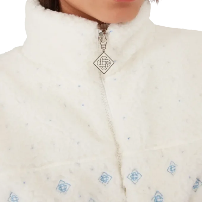 Veste polaire courte à monogramme brodé dégradé Veste polaire courte à monogramme brodé dégradé