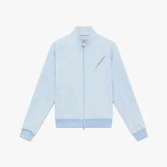 Veste zippée en jacquard bleu pâle