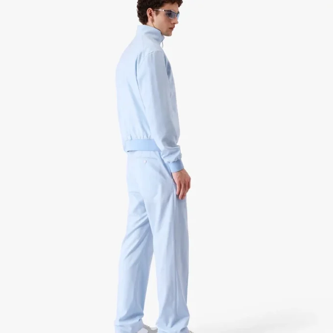 Veste zippée en jacquard bleu pâle