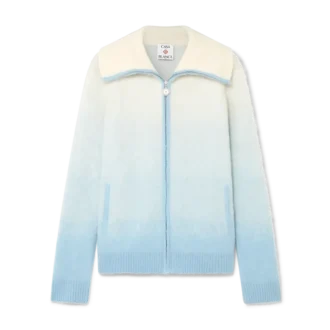 Veste zippée en mohair duveteux dégradé