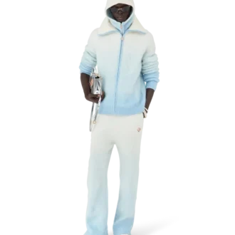 Veste zippée en mohair duveteux dégradé