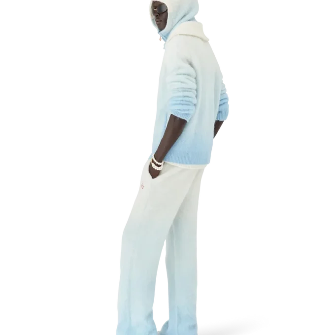 Veste zippée en mohair duveteux dégradé