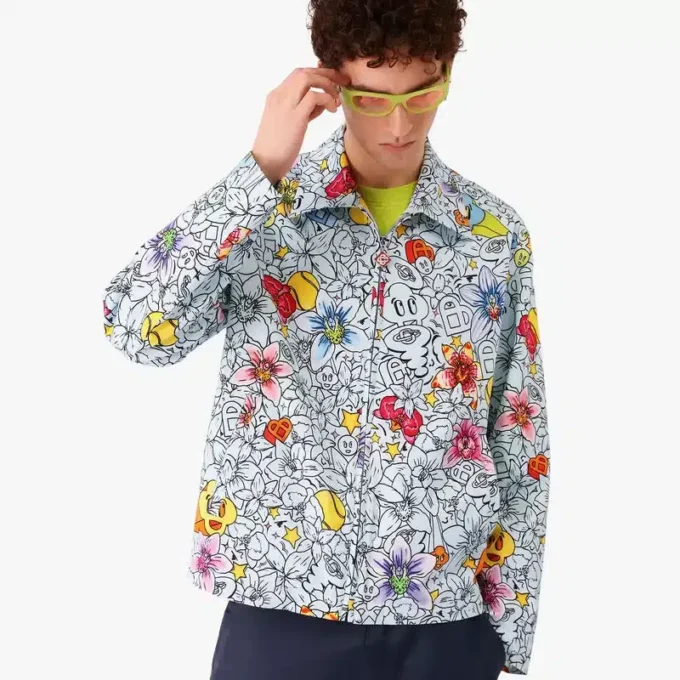 Veste zippée à motif répétitif « Collage D&rsquo;icones Graphiques »