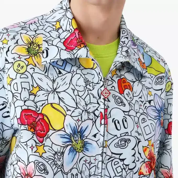 Veste zippée à motif répétitif « Collage D&rsquo;icones Graphiques »